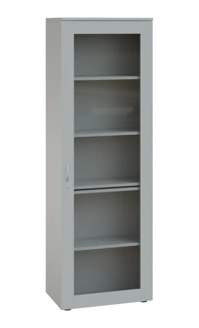 LE - 61 skříň léková prosklená, pravá, šedá